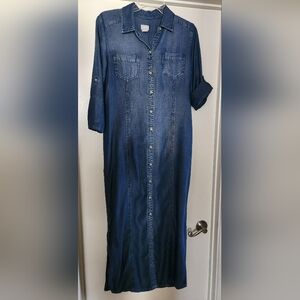Chico's Denim Tencel Dress Ladies Size Small 4-6 EUC $38